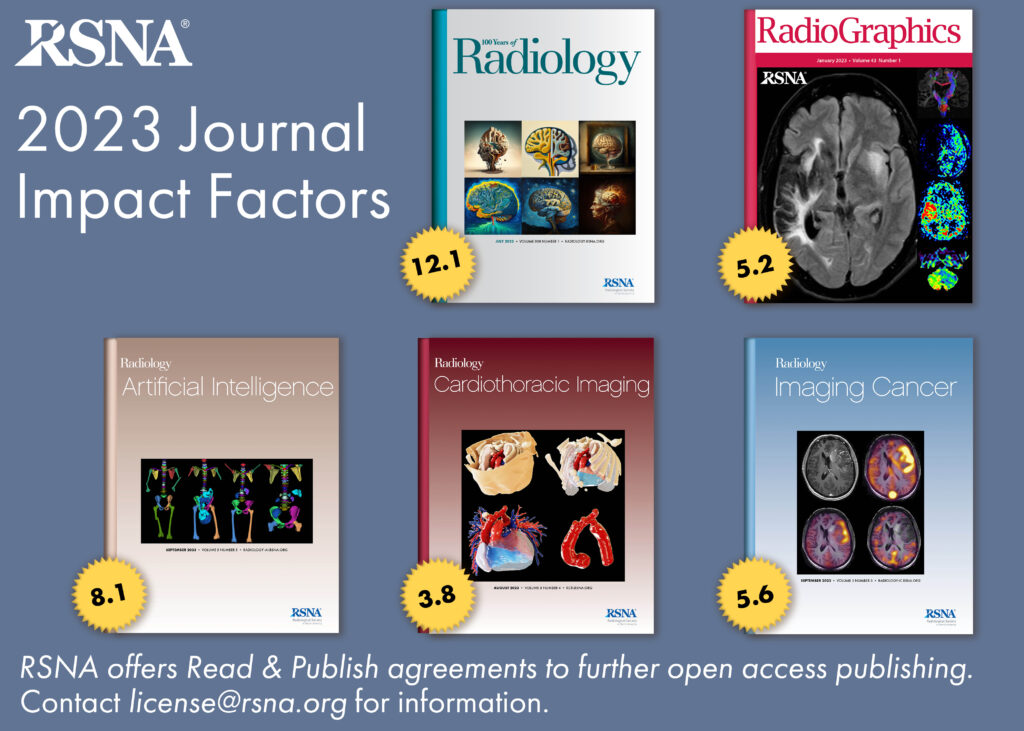 RNSA 2023 Journal Impact Factors. RNSA offers Read & Publish agreements to further open access publishing.